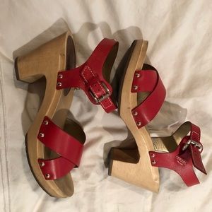Sam Edelman Red Clogs